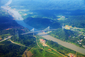 panama canal - aerial view