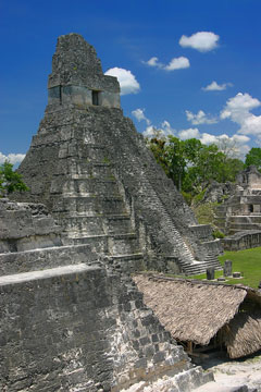 jaguar temple - mayan ruins at tikal, guatemala